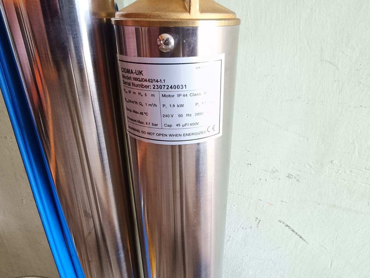 Cigma UK 1.0hp 32M Head Submersible pump - Image 2